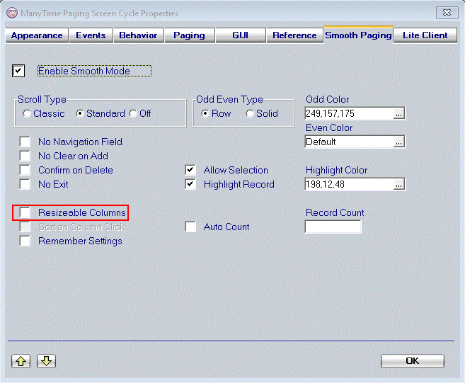 Resize columns