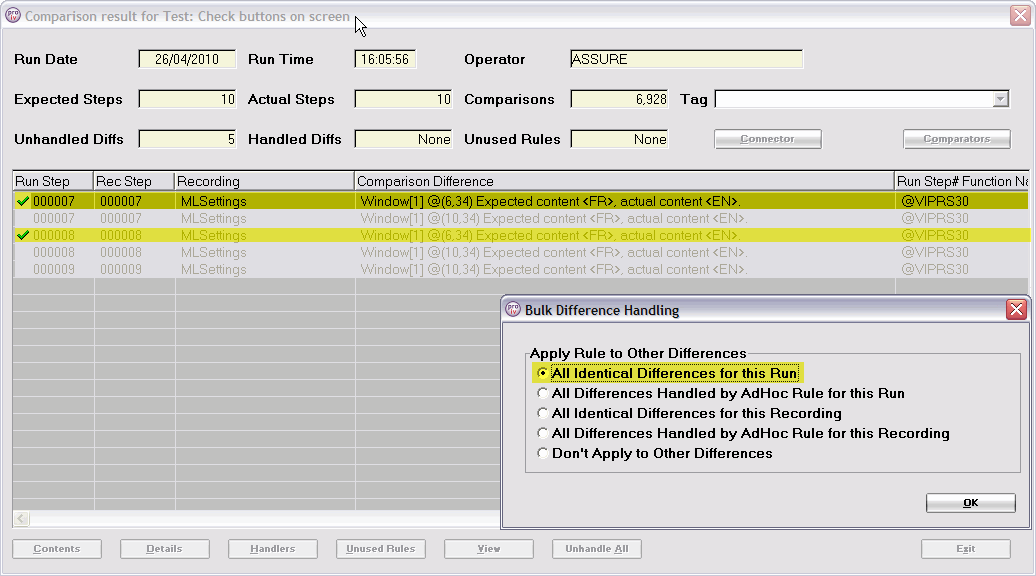 Identical Differences for AdHoc Rules