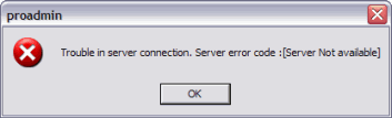 PROADMIN error message