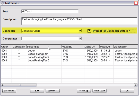 Test Connector and Prompt