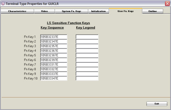 User Function Keys