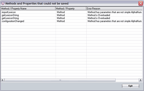 Methods and Property errors