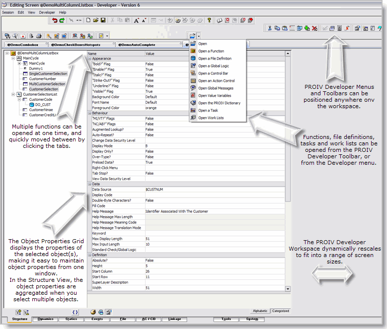 New features in PROIV Developer