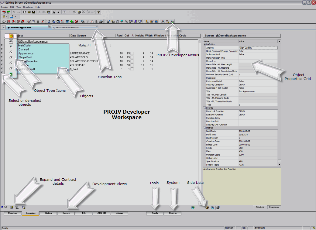 PROIV Developer Workspace Overview