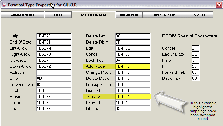 Swapped Mapping example